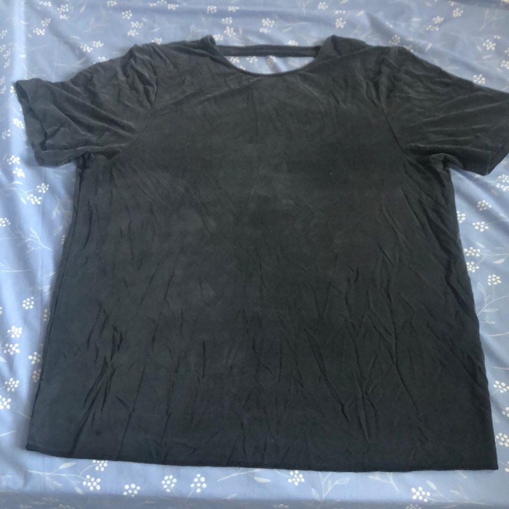 Open back black top